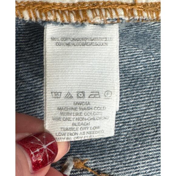 Free People We The Free Denim A Line Button Fly‎ Mini Skirt Size 30 - Picture 6 of 10